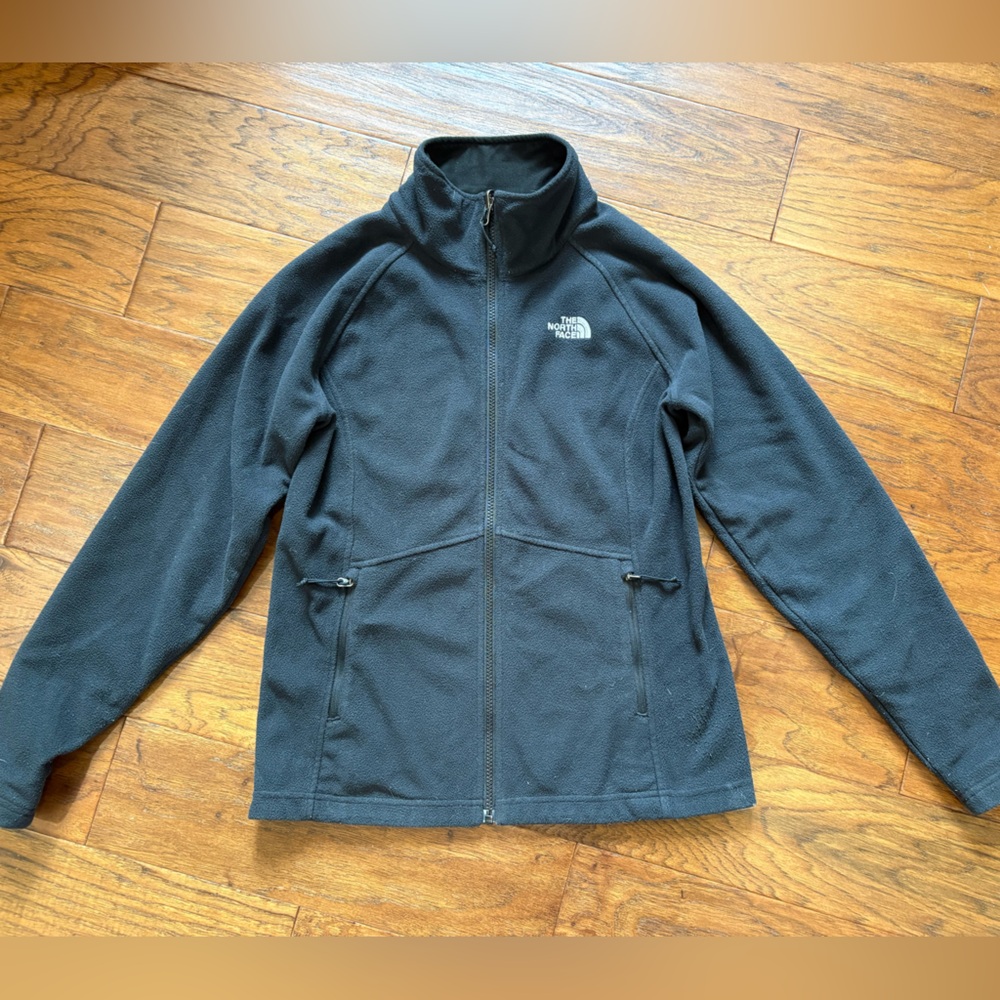 3-in-1 North Face Black Fleece and Rain Jacket